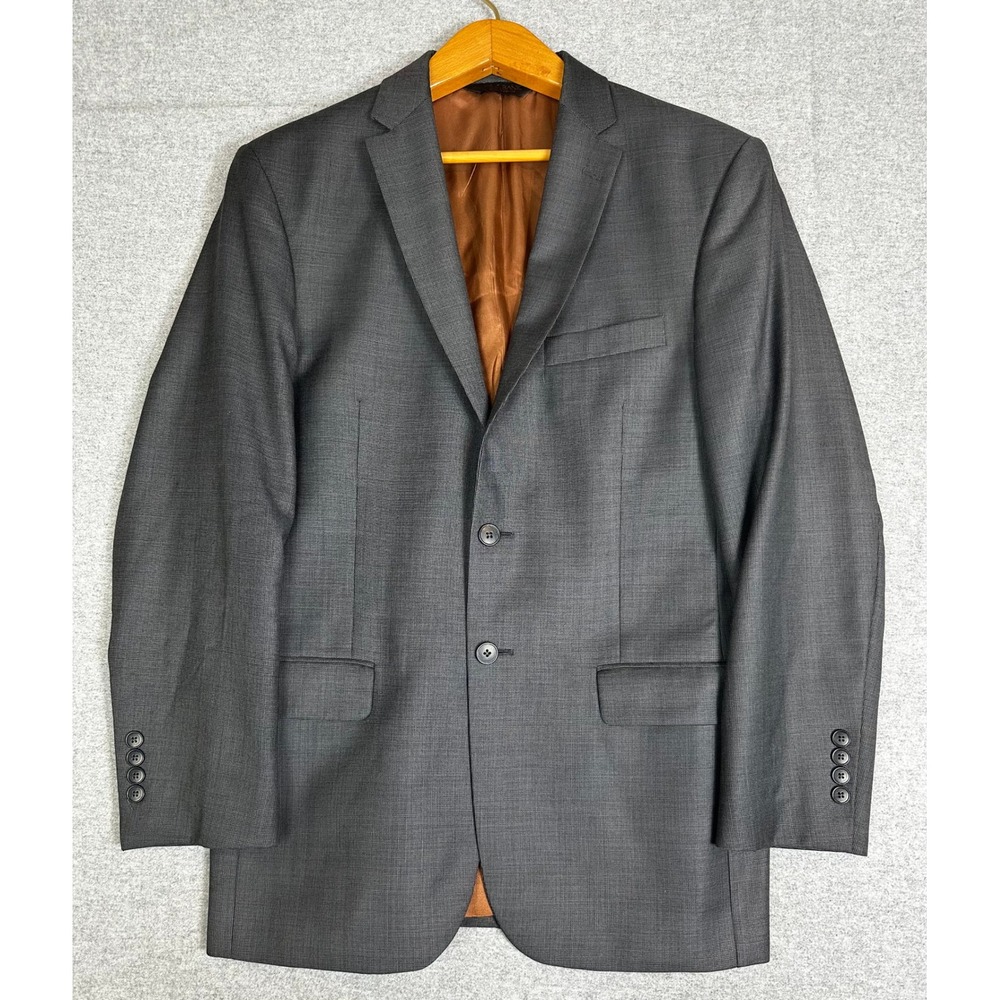 Jos A Bank Joseph Blazer Mens 38R Grey Slim Fit 100% Wool Jacket Sport Coat